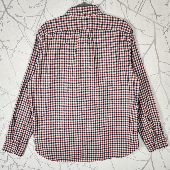 J. Crew Red Navy Gingham Checks 100% Cotton Button Front Shirt - Picture 3 of 5